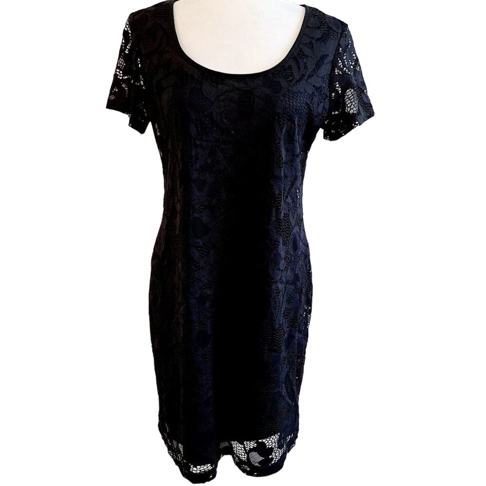 Ronnie Nicole Short Sleeve Lace Overlay Dress
